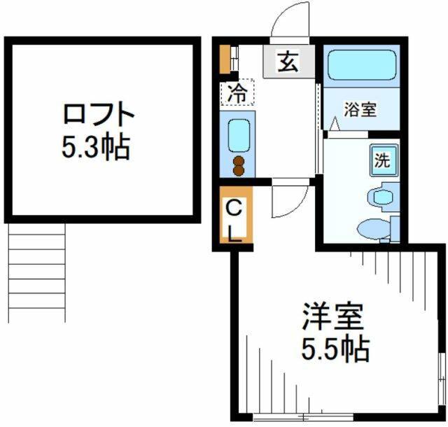 セントラルヒルズ横浜山手(1K/2階)の間取り写真