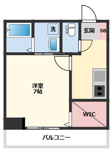 シャンテユニゾンハイム(1K/2階)の間取り写真
