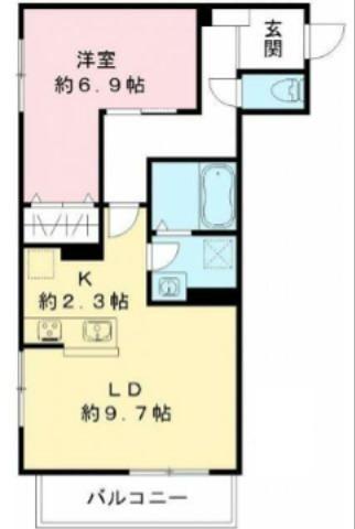 ルリエ目黒中央町(1LDK/1階)の間取り写真