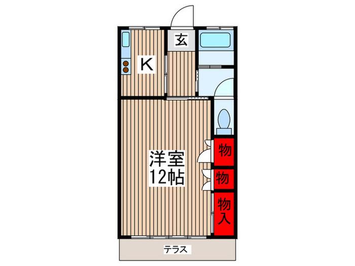 小川マンションA・B(1K/1階)の間取り写真