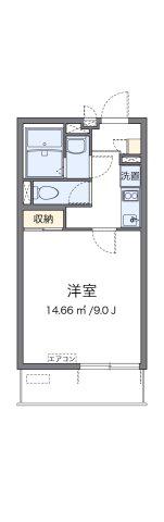 クレイノオアシスII(1K/3階)の間取り写真