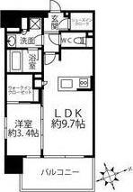 クリオラベルヴィ名古屋花ノ木(1LDK/3階)の間取り写真