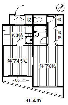 YKB桜台(2K/2階)の間取り写真
