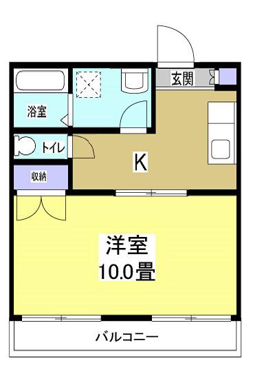 みどり第一(1K/2階)の間取り写真