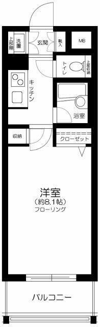 プレール・ドゥーク巣鴨(1K/7階)の間取り写真