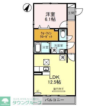 ハピネス(1LDK/1階)の間取り写真