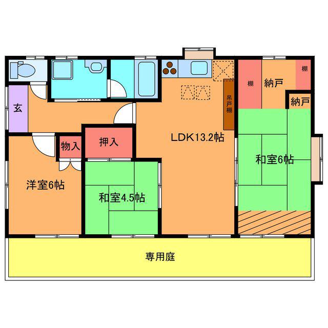 ＪＲ常磐線 取手駅 徒歩13分 2階建 築31年(3SLDK/1階)の間取り写真