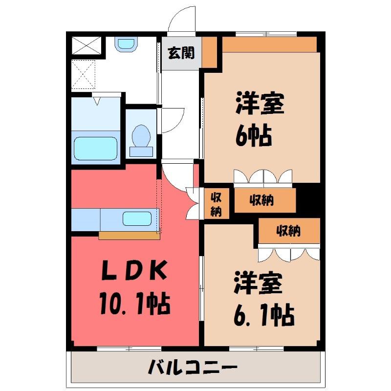 コンフォート レジデンス(2LDK/1階)の間取り写真