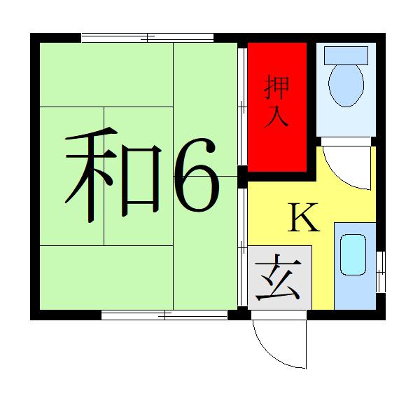 大山荘(1K/1階)の間取り写真