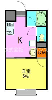 ハイツ愛宕(1K/2階)の間取り写真