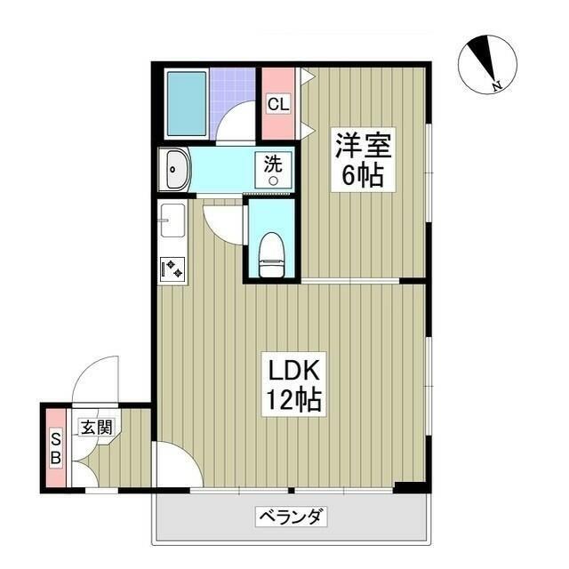 KOシティ16(1LDK/3階)の間取り写真