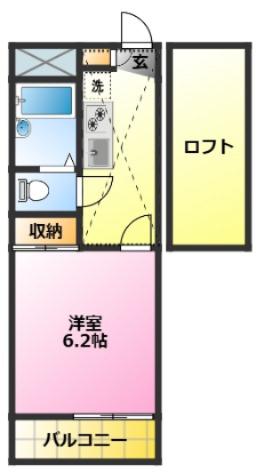 レオパレスブルーパーク(1K/3階)の間取り写真