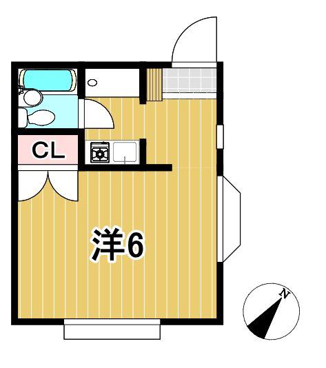 モンパレス日立第二A(1K/1階)の間取り写真