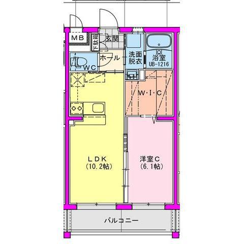 LUKE GARDEN(1LDK/1階)の間取り写真
