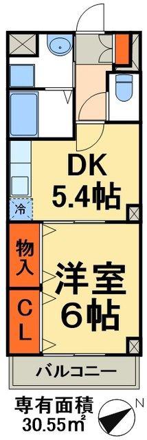 グランシャリオ(1DK/2階)の間取り写真