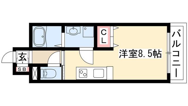LA DOUCEUR今池(ワンルーム/6階)の間取り写真