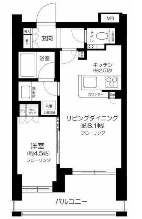 クラッシィスイート赤坂(1LDK/3階)の間取り写真