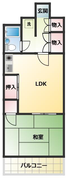 エンゼルハイム蒲田第5深井ビル(1DK/12階)の間取り写真