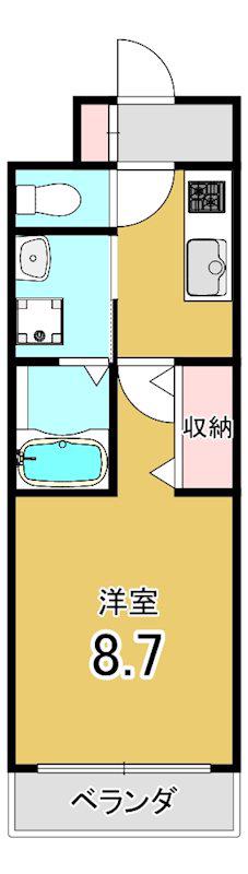 EXCEED御所北(1K/2階)の間取り写真
