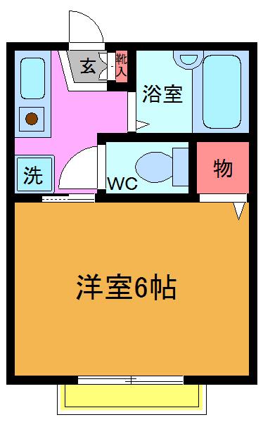 プチハイツ(1K/2階)の間取り写真