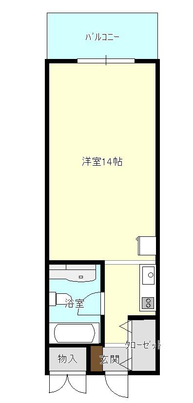 レックイン大磯(ワンルーム/10階)の間取り写真