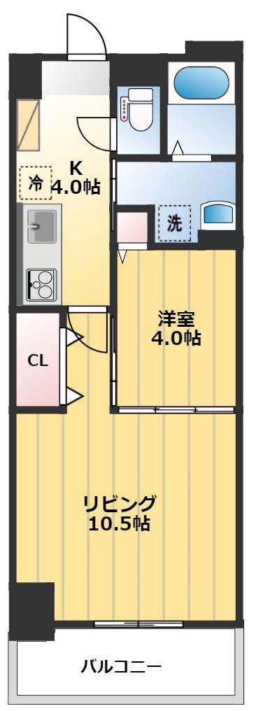 SONNE BLD VIII(1LDK/3階)の間取り写真