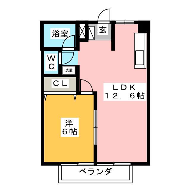 サンハイツ東本郷(1LDK/2階)の間取り写真
