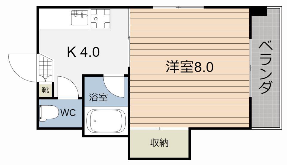 赤塚ビル(1K/2階)の間取り写真