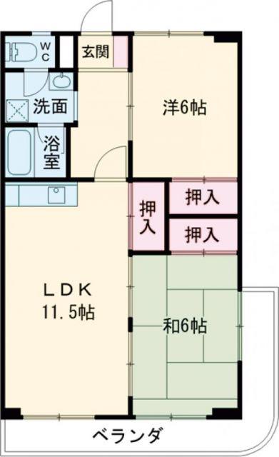 アビタシオン酒井(2LDK/3階)の間取り写真
