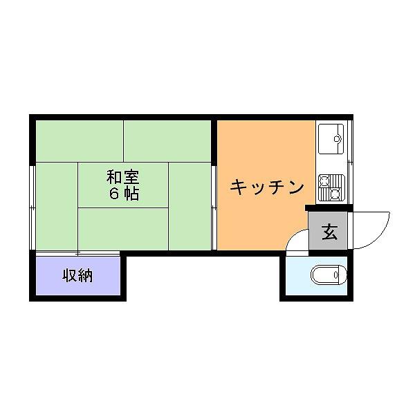 第二小林荘(1K/2階)の間取り写真