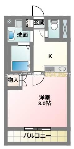 サンフレンドユーマンション(1K/2階)の間取り写真