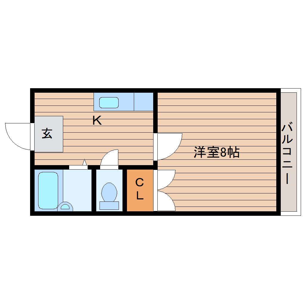 スズコービル(1K/3階)の間取り写真
