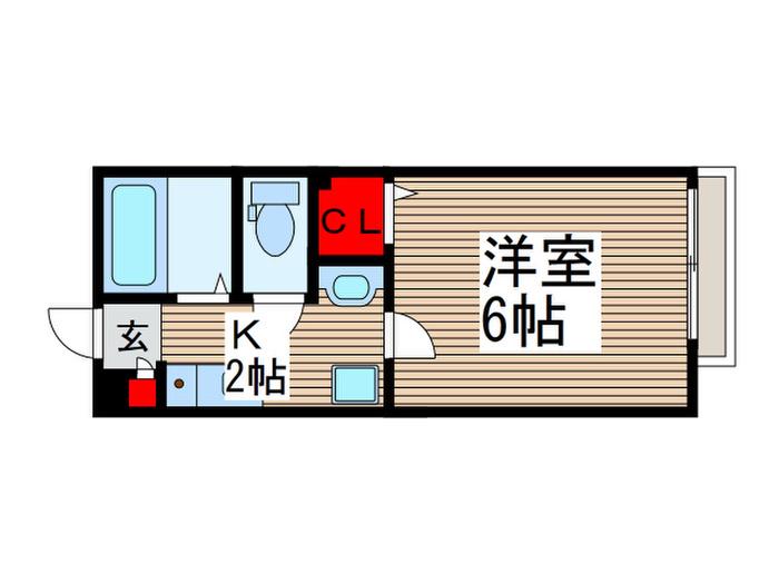第4富士ハイツ(1K/1階)の間取り写真