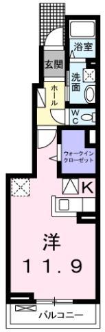 ピアニシモ(ワンルーム/1階)の間取り写真