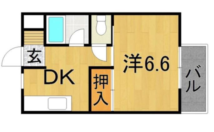 レジデンス原田(1DK/2階)の間取り写真