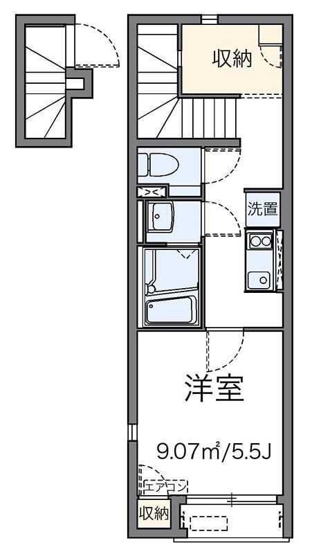 西武多摩川線 白糸台駅 徒歩12分 2階建 築13年(1K/2階)の間取り写真
