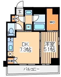 ルフレ グランデ府中(1DK/5階)の間取り写真