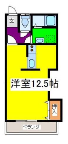 レジール吉富(ワンルーム/1階)の間取り写真
