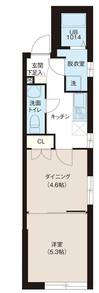 レピュア池袋本町レジデンスウエスト(1DK/3階)の間取り写真