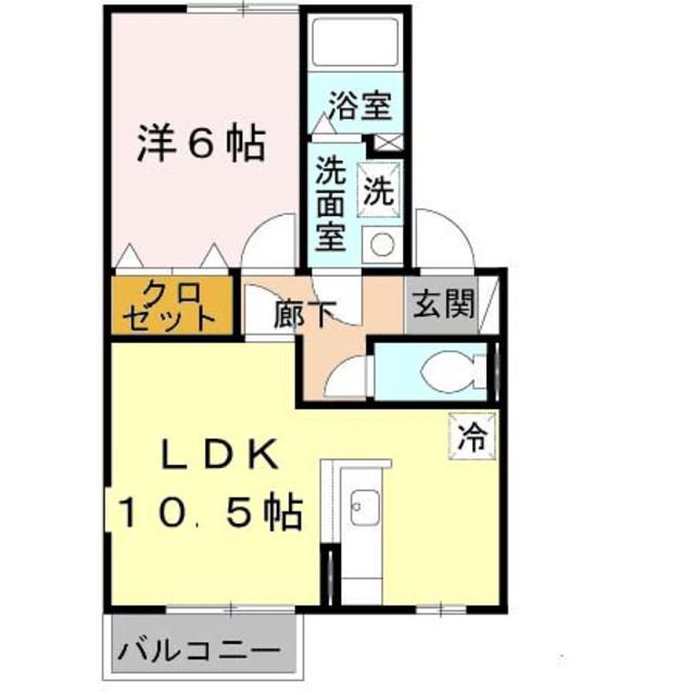 カトルセゾンC棟(1LDK/2階)の間取り写真
