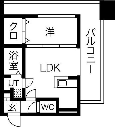 W.O.B.KYOBASHI(1LDK/6階)の間取り写真