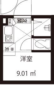 GARUNA OKUBO(ワンルーム/1階)の間取り写真