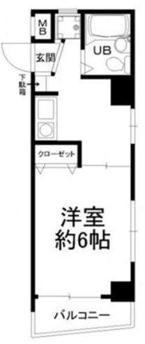 ロマネスク六甲(1K/5階)の間取り写真