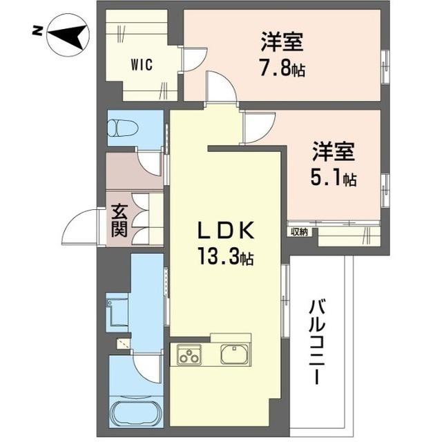 ルトリコ浦和II(2LDK/3階)の間取り写真
