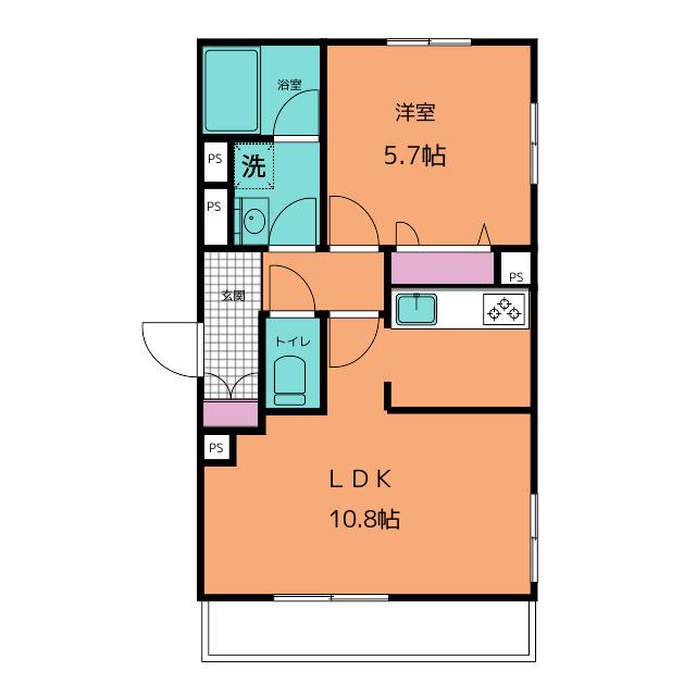 MAISON DE C(1LDK/2階)の間取り写真
