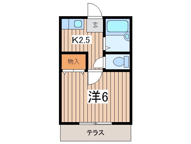 パストラル中央林間イースト(1K/1階)の間取り写真
