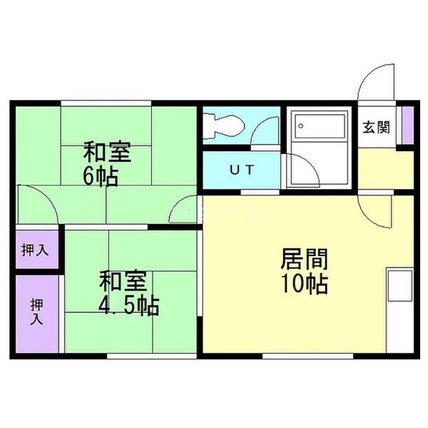 セントラル95D(2LDK/2階)の間取り写真