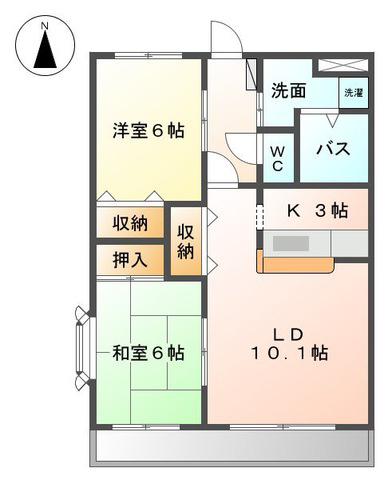 クオリティ高野(2LDK/1階)の間取り写真