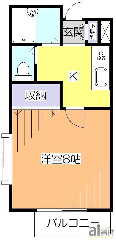 グリーンハイツ(1K/2階)の間取り写真