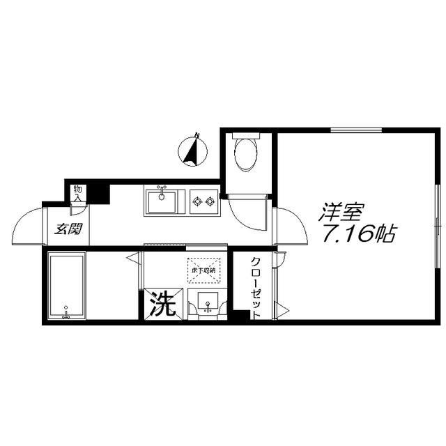 クレールK(1K/1階)の間取り写真